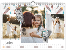 Fotokalendár nástenný mesačný na šírku - Safari babies