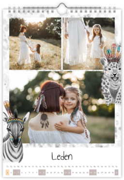 Fotokalendar nástenný mesačný na výšku z fotiek - Safari babies 