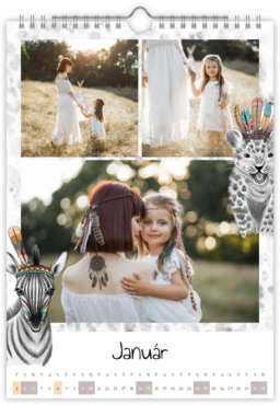 Fotokalendar nástenný mesačný na výšku z fotiek - Safari babies 