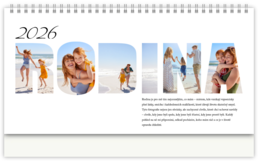 Stolní fotokalendář s vlastními jmény - Slovo Rodina