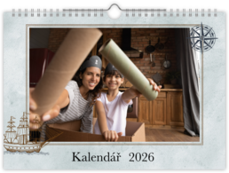 Fotokalendár nástenný mesačný na šírku - Piráti 