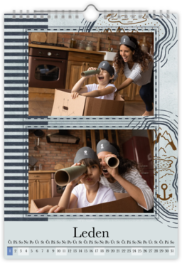 Fotokalendar nástenný mesačný na výšku z fotiek - Piráti 