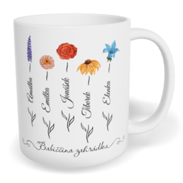 Hrnek klasický malý s vlastním potiskem - Babiččina zahrádka