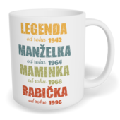 Hrnek klasický malý s vlastním potiskem - Legenda babička