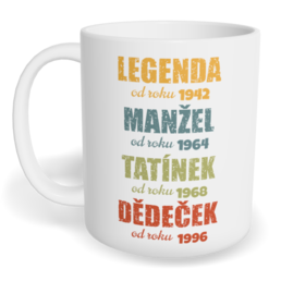 Hrnek klasický malý s vlastním potiskem - Legenda děda