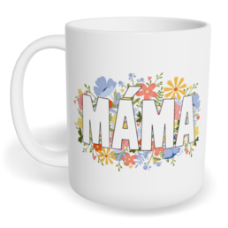Hrnek klasický malý s vlastním potiskem - Květinová máma