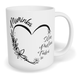 Hrnek klasický malý s vlastním potiskem - Máma v srdci