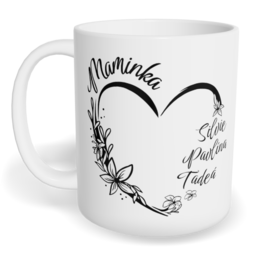 Hrnek klasický malý s vlastním potiskem - Máma v srdci