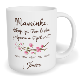 Hrnek klasický malý s vlastním potiskem - Děkuji, maminko