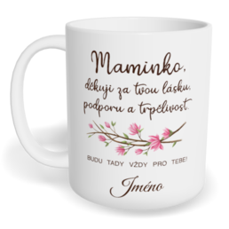 Hrnek klasický malý s vlastním potiskem - Děkuji, maminko