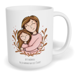 Hrnek klasický malý s vlastním potiskem - To je karma, holka