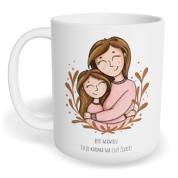 Hrnek klasický malý s vlastním potiskem - To je karma, holka