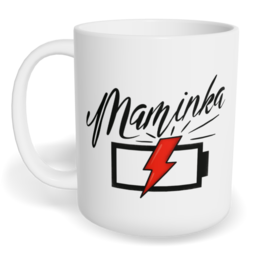 Hrnek klasický malý s vlastním potiskem - Máma bez energie