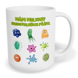 Hrnek klasický malý s vlastním potiskem - Mám miliony neviditelných přátel