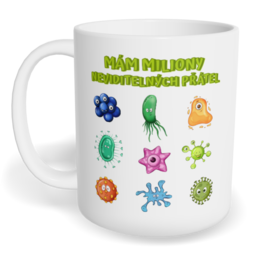 Hrnek klasický malý s vlastním potiskem - Mám miliony neviditelných přátel