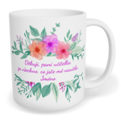 Hrnek klasický malý s vlastním potiskem - Děkuji, paní učitelko