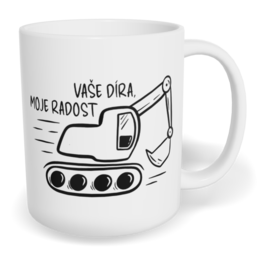 Hrnek klasický malý s vlastním potiskem - Vaše díra, moje radost