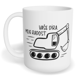 Hrnek klasický malý s vlastním potiskem - Vaše díra, moje radost