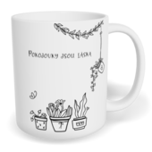 Hrnek klasický malý s vlastním potiskem - Pokojovky jsou láska