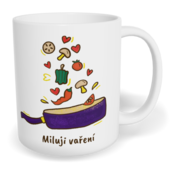 Hrnek klasický malý s vlastním potiskem - Miluji vaření