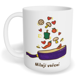 Hrnek klasický malý s vlastním potiskem - Miluji vaření