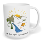 Hrnek klasický malý s vlastním potiskem - Svoje štěstí měřím výškovými metry