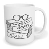 Hrnek klasický malý s vlastním potiskem - Čtení je vždycky dobrý nápad