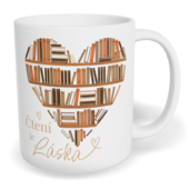 Hrnek klasický malý s vlastním potiskem - Čtení je láska