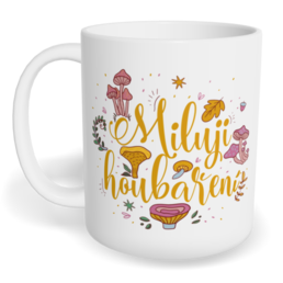 Hrnek klasický malý s vlastním potiskem - Miluji houbaření