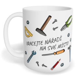 Hrnek klasický malý s vlastním potiskem - Vracejte nářadí