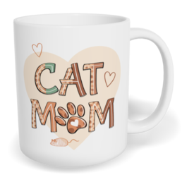 Hrnek klasický malý s vlastním potiskem - Cat mom