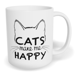 Hrnek klasický malý s vlastním potiskem - Cats make me happy