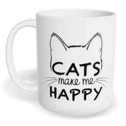 Hrnek klasický malý s vlastním potiskem - Cats make me happy