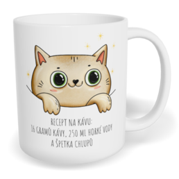Hrnek klasický malý s vlastním potiskem - Recept na kávu