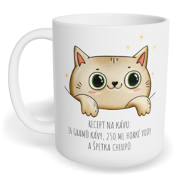 Hrnek klasický malý s vlastním potiskem - Recept na kávu