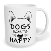 Hrnek klasický malý s vlastním potiskem - Dogs make me happy