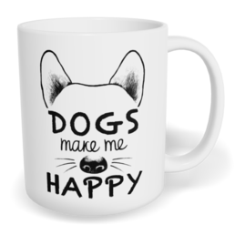 Hrnek klasický malý s vlastním potiskem - Dogs make me happy