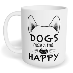Hrnek klasický malý s vlastním potiskem - Dogs make me happy