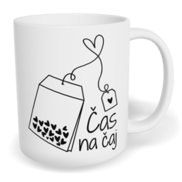 Hrnek klasický malý s vlastním potiskem - Čas na čaj