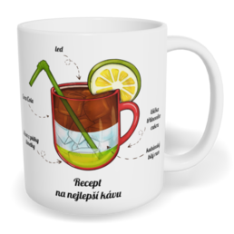 Hrnek klasický malý s vlastním potiskem - Recept na nejlepší kávu