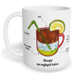 Hrnek klasický malý s vlastním potiskem - Recept na nejlepší kávu