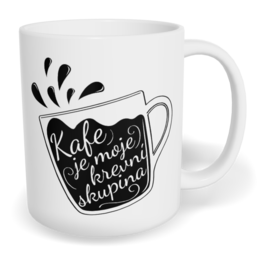 Hrnek klasický malý s vlastním potiskem - Kafe je moje krevní skupina