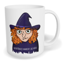 Hrnek klasický malý s vlastním potiskem - Nepotřebuju makeup, ale kávu