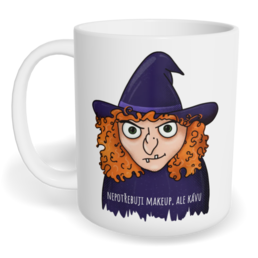 Hrnek klasický malý s vlastním potiskem - Nepotřebuju makeup, ale kávu