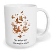 Hrnek klasický malý s vlastním potiskem - Motýli v břiše