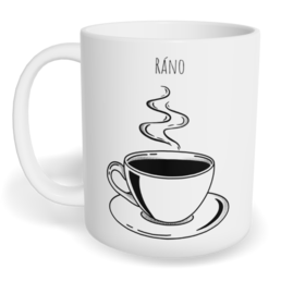 Hrnek klasický malý s vlastním potiskem - Ráno, večer