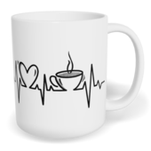 Hrnek klasický malý s vlastním potiskem - EKG káva