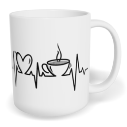 Hrnek klasický malý s vlastním potiskem - EKG káva