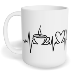 Hrnek klasický malý s vlastním potiskem - EKG káva