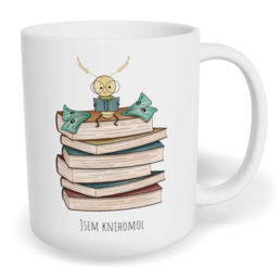 Hrnek klasický malý s vlastním potiskem - Jsem knihomol